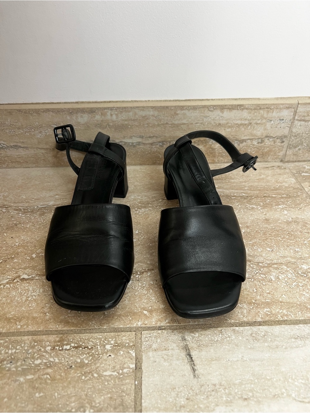 Everlane Black Open-Toe Block Heel Sandals